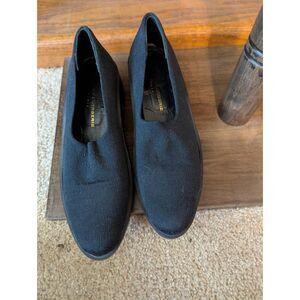 Robert Clergerie Women's Size 7 Blue Black Wedge Slip On Shoes Casual Comfort
